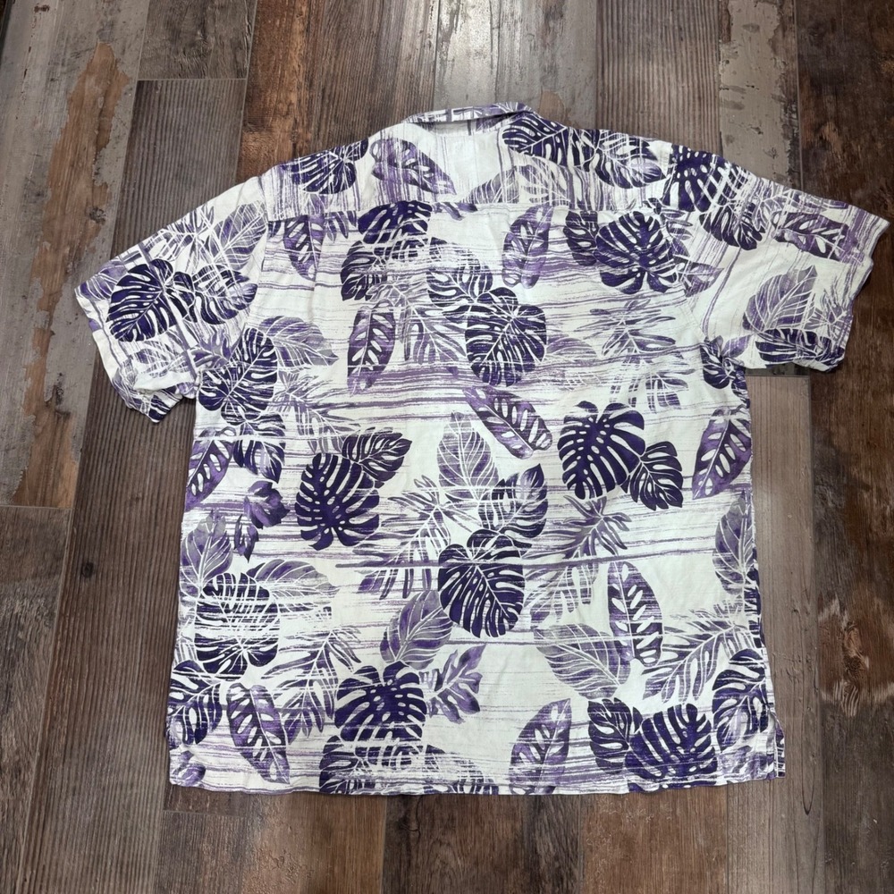 Tommy Bahama Minnesota Vikings NFL Tropical Print Shirt Mens XL Purple White - Picture 8 of 8